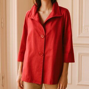 Coldwater Creek Red Large Button Exaggerated Swing Coat NWT 2X